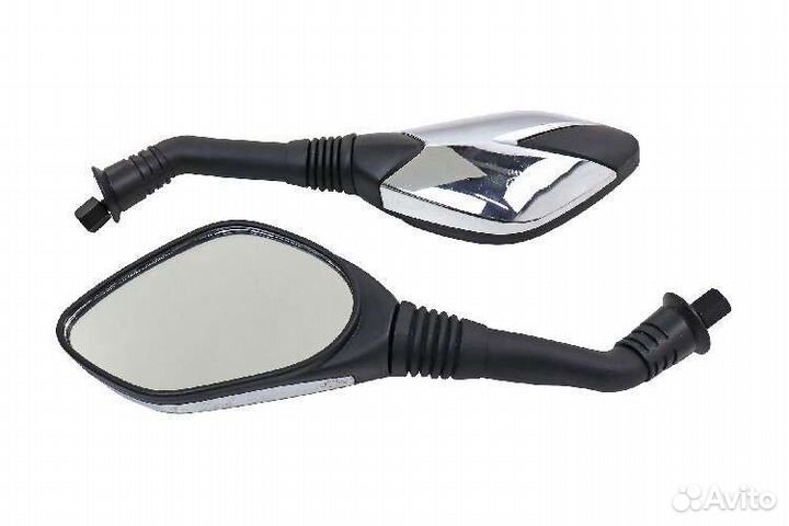 Зеркала 146 пласт пятиугольные хром с черными вста