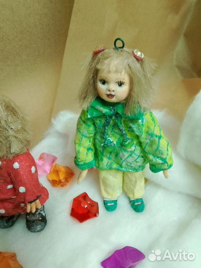 Ватные елочные игрушки