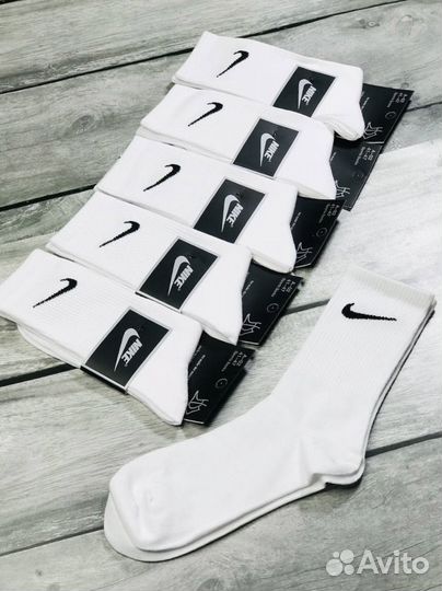 Носки nike высокие белые