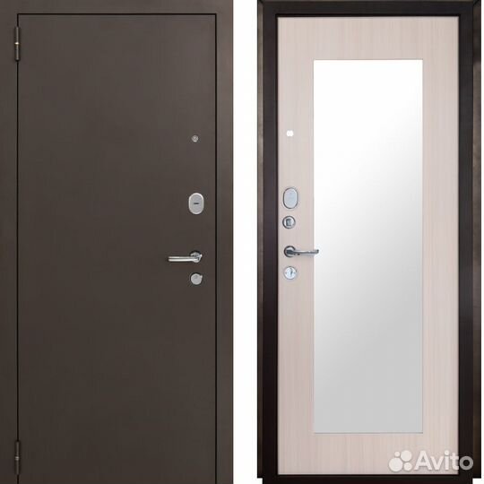 Дверь входная Форт-Волга 03 с зеркалом
