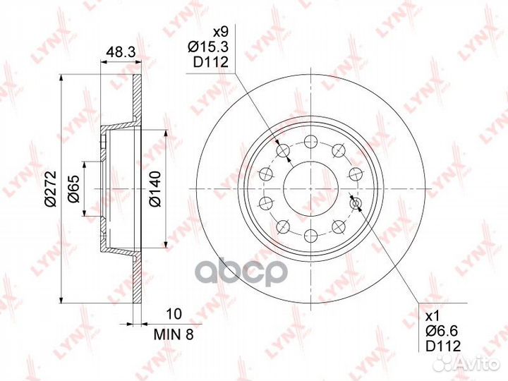 Диск тормозной зад BN1235 lynxauto