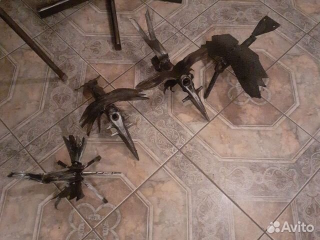 Птица мет.,пугало,для сада