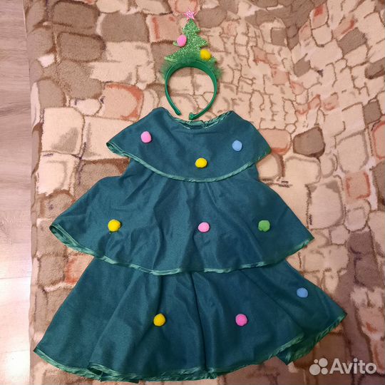 Новогодний костюм Елочка для девочки р-р 104-110