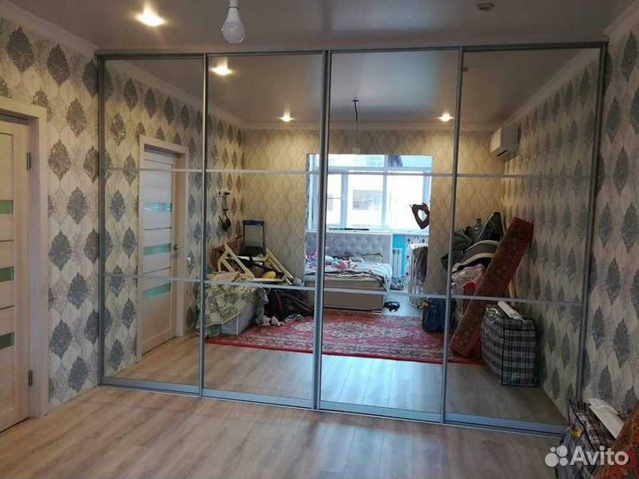 Двери зеркальные для гардеробной шк-331