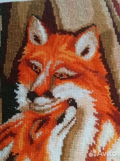 Вышитые картины крестиком Лисы