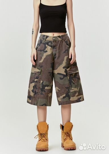 Шорты cargo камуфляжные balenciaga type