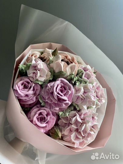 Цветы из зефира. Букет из зефира