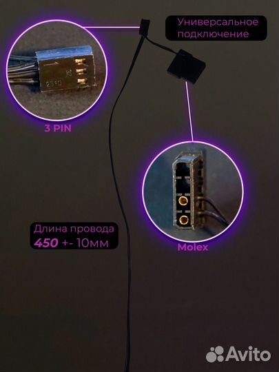 Кулер вентилятор для пк 120 с подсветкой 5 цветов