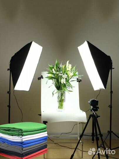 Софтбокс 2шт + фон 2 х 3