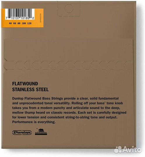 Струны для гитары Dunlop dbfs40120S Stainless Steel Flatwound