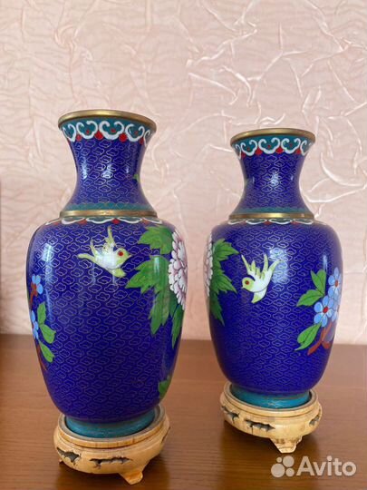 Парные вазы Клуазоне
