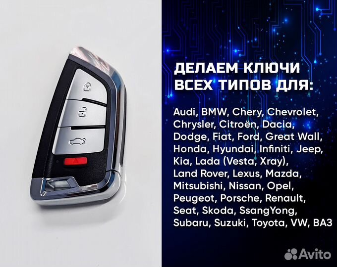 Изготовление автомобильных ключей зажигания