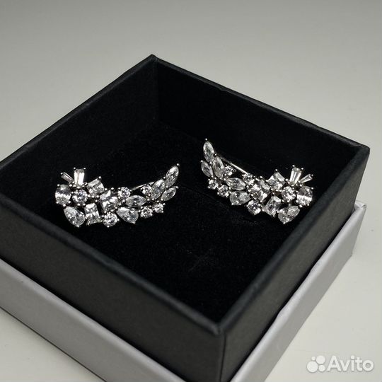 Серьги каффы серебро