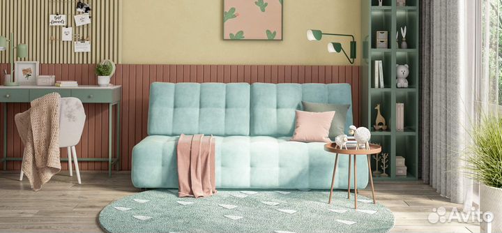 Диван boss 2.0 mini велюр Monolit аква