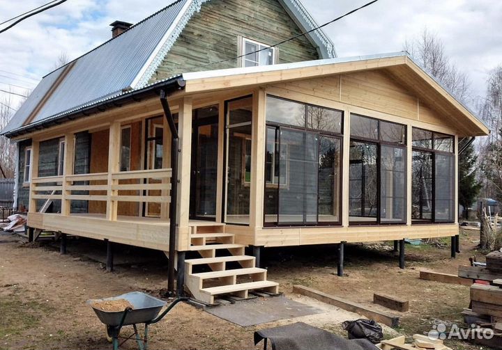 Пристройка к дому террасы, веранды, беседки, бани