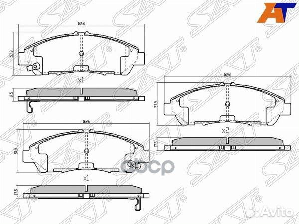 Колодки тормозные перед acura MDX 06/ honda PI