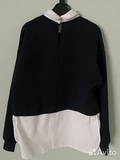 Школьная форма для девочки, кофта-рубашка синяя