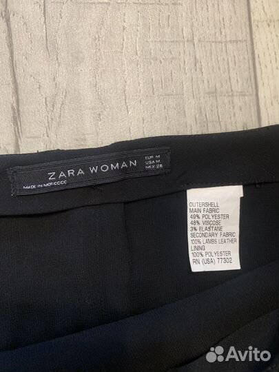 Юбка черная короткая клеш Zara 44-46