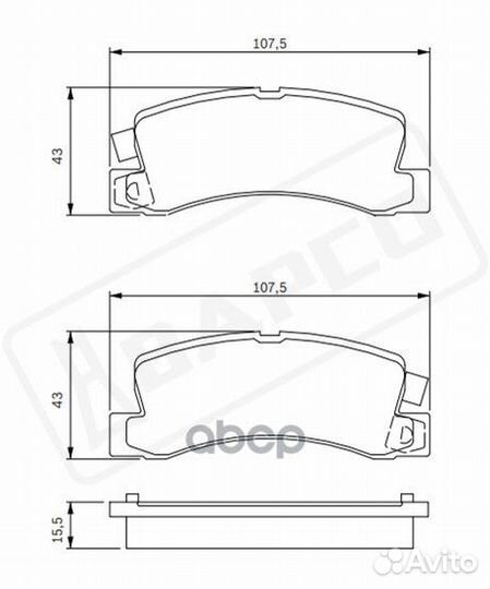 Колодки тормозные задние toyota avensis 99-03
