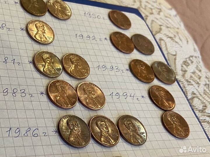 Монеты старички центы США