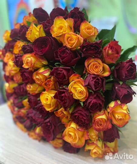 Цветы,101 роза, 51 роза, хризантема, Доставка