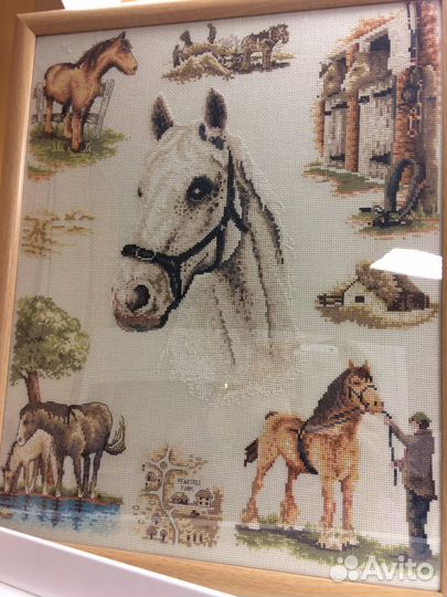 Вышивка крестом.Картина.Лошади