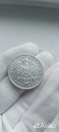 3 марки Пруссия Германия 1909 год