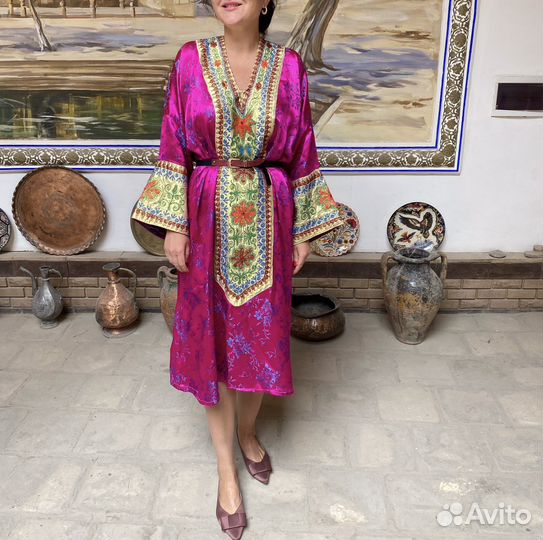 Платье шёлк massimo dutti, lime, marella