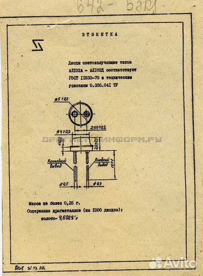 Светодиоды ал102А и Б