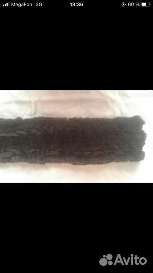 Норковый шарф с шифоном