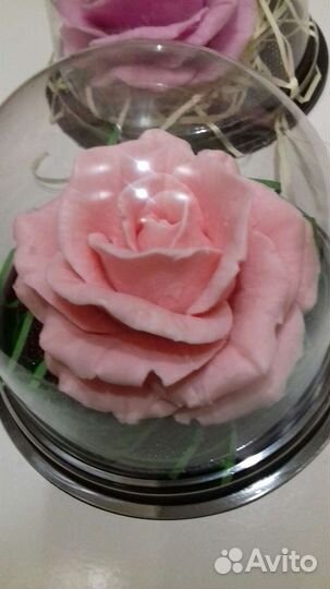 Роза в куполе. Букеты. Мыло ручной работы