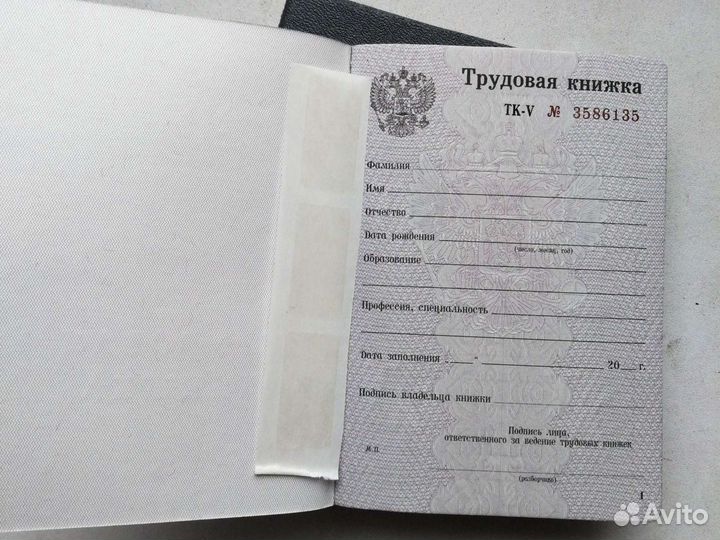Трудовая книжка тк-V, тк-5, 10 шт. Гознак