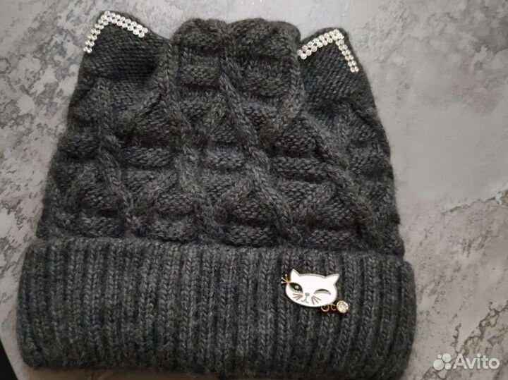 Шапка для девочки 7-11 лет - зимняя