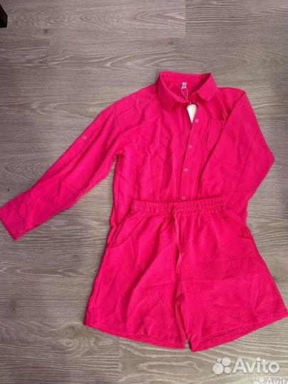 Костюм двойка с шортами летний под льняной