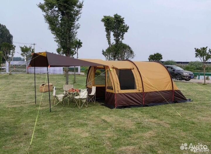 Палатка туристическая 6 местная с тамбуром + навес