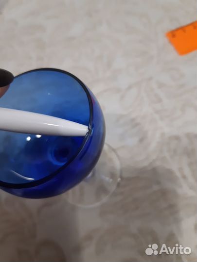 Рюмки синий хрусталь