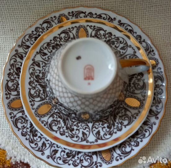 Кофейное трио фарфор Рига