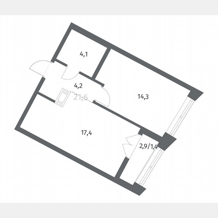 1-к. квартира, 41,5 м², 3/12 эт.