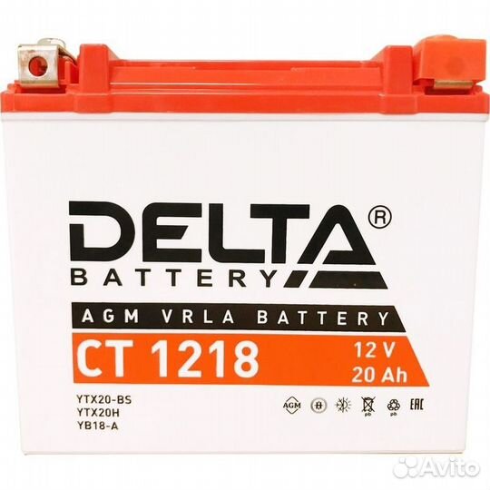 Аккумулятор delta ст-1218 зал.п.п. (YTX20-BS)(YTX2