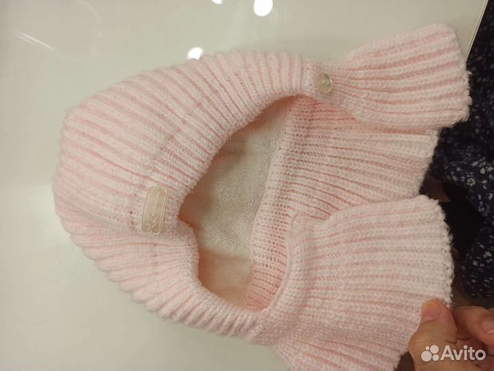 Шапка шлем зимний для девочки 50-52