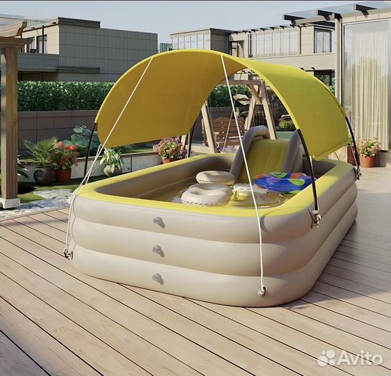 Надувной бассейн с горкой