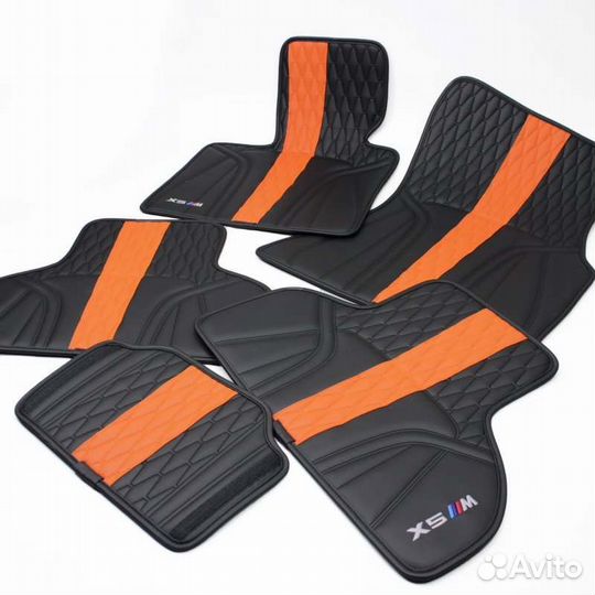 Коврики BMW X5 с оранж вставками Bmw