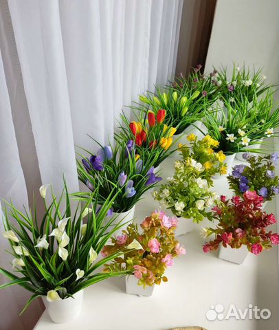 Искусственные цветы, искусственная зелень, осока