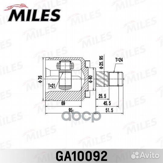 ШРУС внутренний Nissan Almera 00-06 внут. GA10092