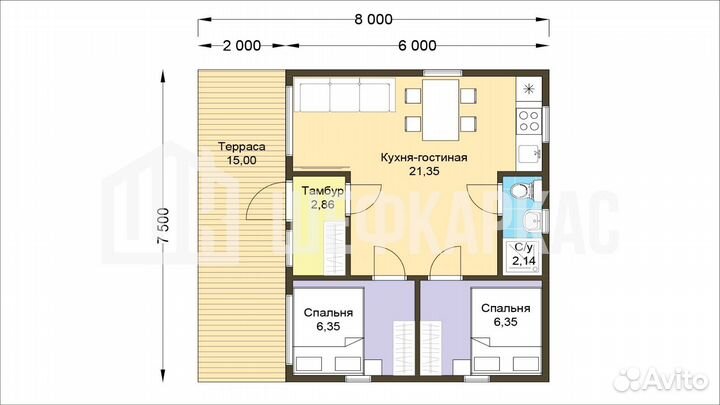 Модульный дом с террасой