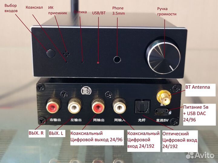 Цап PCM1794A с Bluetooth 5.0 ldac + цифровой выход