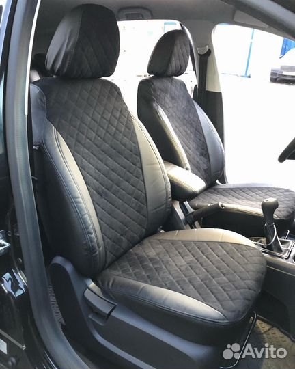 Чехлы LADA Vesta Алькантара ромб Автопилот