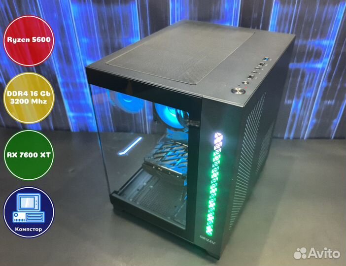 Игровой компьютер AMD5600-RX7600XT-16DDR4-JKQ1-A520
