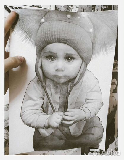 Портрет по фото карандашом