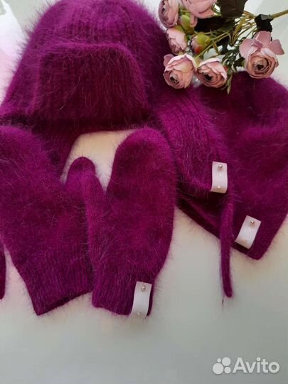 Комплект из Пуха норки, ангорки ручная работа